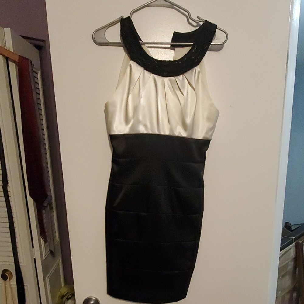 Black & White Block Cocktail Dress